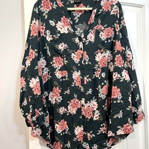 Torrid long sleeve babydoll top sz 3